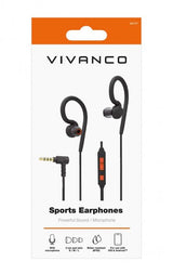 Vivanco Kablede Hodetelefoner Sports Earphones 3.5mm Svart