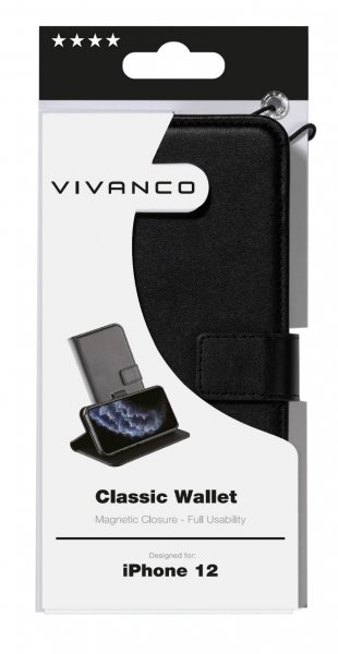 Vivanco iPhone 12 Mini Etui Classic Wallet Svart