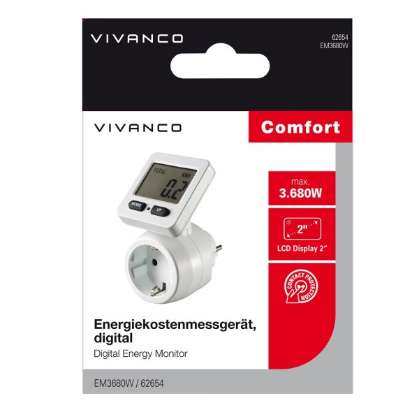 Vivanco Digitalt strømforbruksmåler