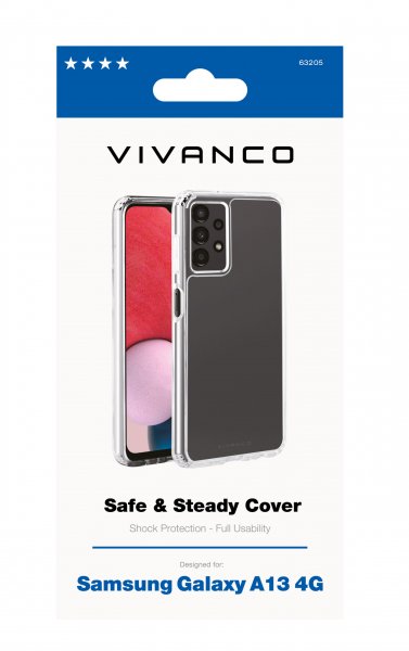 Vivanco Samsung Galaxy A13 4G Deksel Safe & Steady Transparent