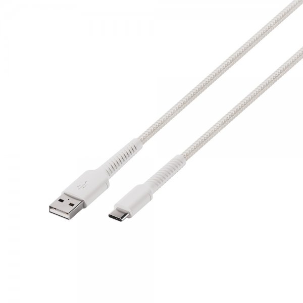 Vivanco Kabel Longlife Braided USB-A/USB-C 0.5m Hvit