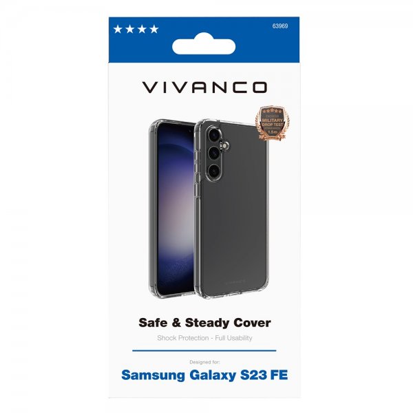 Vivanco Samsung Galaxy S23 FE Deksel Safe & Steady Transparent