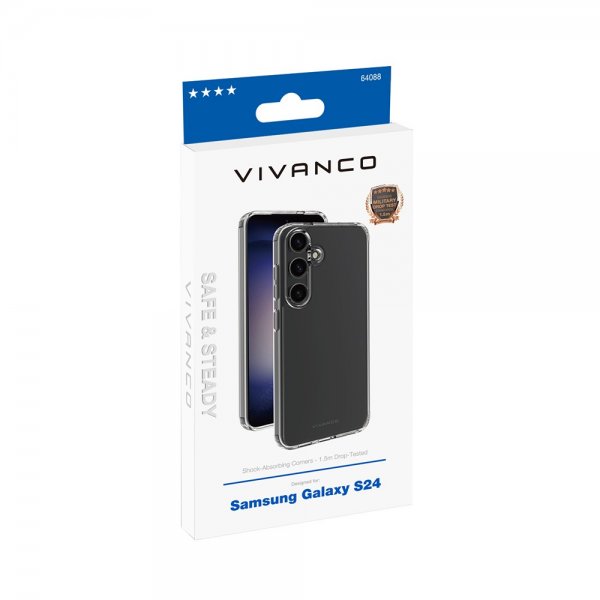 Vivanco Samsung Galaxy S24 Deksel Safe & Steady Transparent