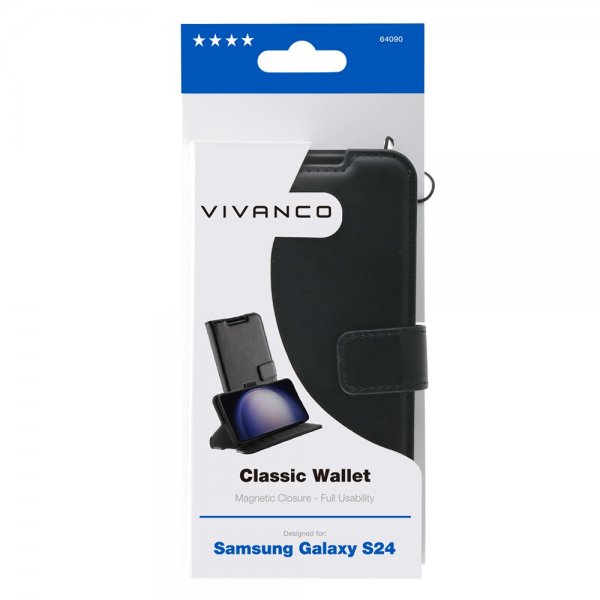 Vivanco Samsung Galaxy S24 Etui Classic Wallet Svart
