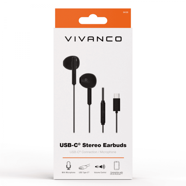 Vivanco Hodetelefoner Smart Pro USB-C In-Ear Headset Svart