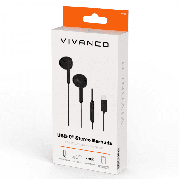 Vivanco Hodetelefoner Smart Pro USB-C In-Ear Headset Svart