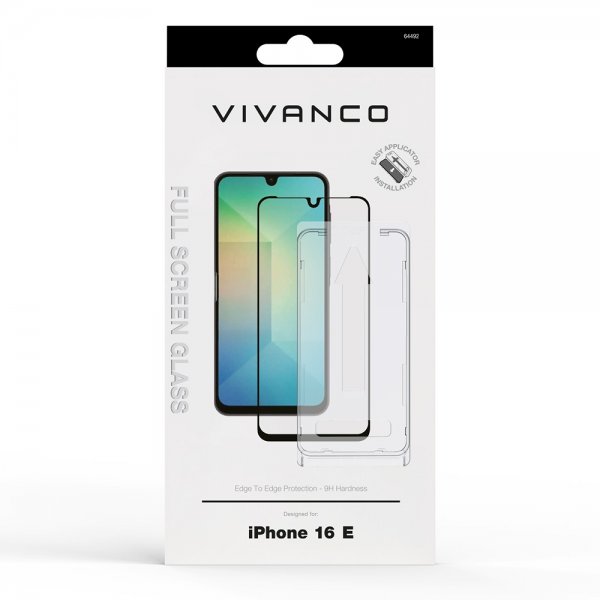 Vivanco iPhone 16e/17e Skjermbeskytter Full Screen