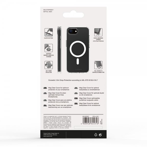 Vivanco iPhone 16e/17e Deksel Mag Clear Transparent
