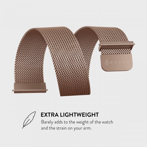 Burga Samsung Galaxy Watch 20mm Armbånd Metal Mesh Rosegull