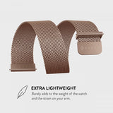 Burga Samsung Galaxy Watch 20mm Armbånd Metal Mesh Rosegull