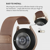 Burga Samsung Galaxy Watch 20mm Armbånd Metal Mesh Rosegull
