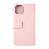Rvelon iPhone 12/iPhone 12 Pro Etui Ekte skinn Kortlommer Rosa