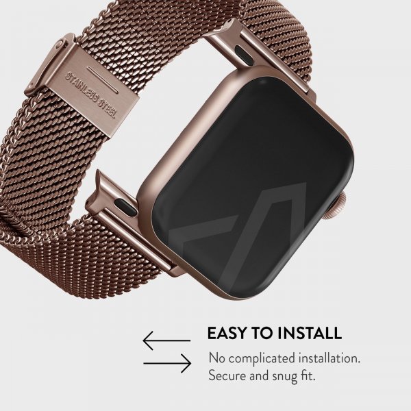Burga Apple Watch 44/45/46mm/Ultra 49mm Armbånd Mesh Elegance Rosegull