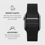 Burga Apple Watch 44/45/46mm/Ultra 49mm Armbånd Mesh Elegance Svart