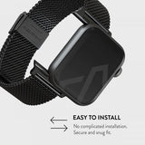 Burga Apple Watch 44/45/46mm/Ultra 49mm Armbånd Mesh Elegance Svart