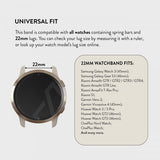 Burga Samsung Galaxy Watch 22mm Armbånd Mesh Elegance Gull