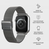 Burga Apple Watch 38/40/41/42mm Armbånd Mesh Elegance Sølv