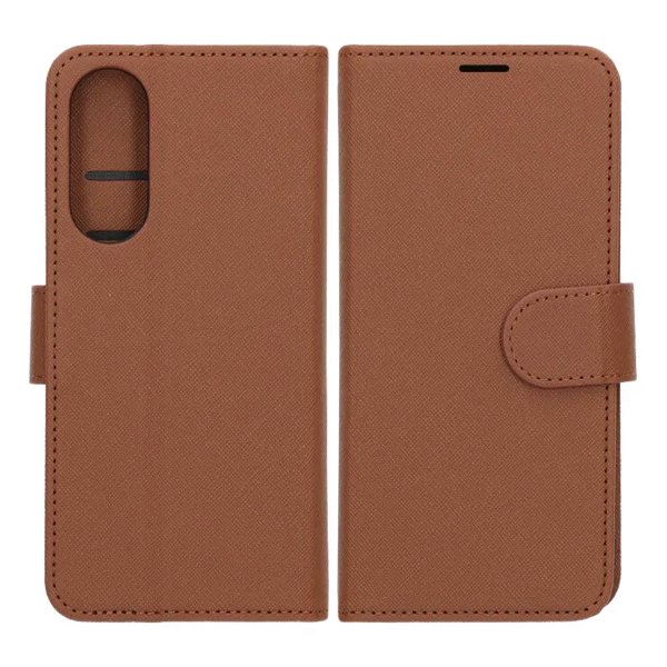Samsung Galaxy S25 Edge Etui med Kortlomme stativfunksjon Brun