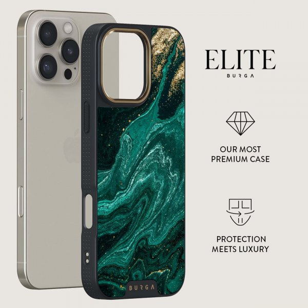 Burga iPhone 15 Pro Max Deksel Elite Dark MagSafe Emerald Pool