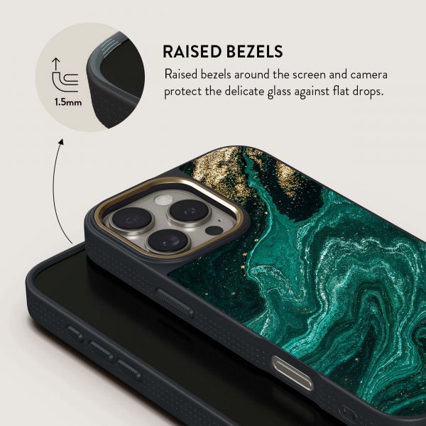 Burga iPhone 15 Pro Max Deksel Elite Dark MagSafe Emerald Pool