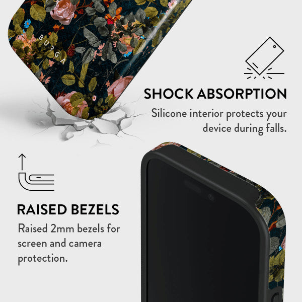 Burga iPhone 15 Deksel Tough Bloomy Garden