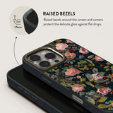 Burga iPhone 16 Deksel Elite Dark MagSafe Bloomy Garden