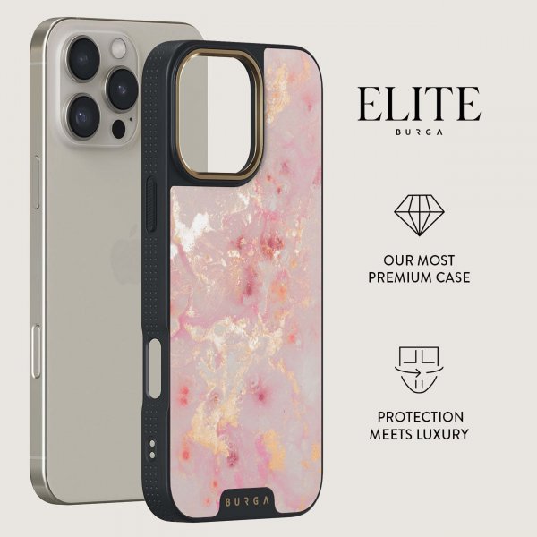 Burga iPhone 14 Deksel Elite Dark MagSafe Golden Coral