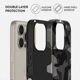 Burga iPhone 16 Plus Deksel Tough MagSafe Night Black Camo