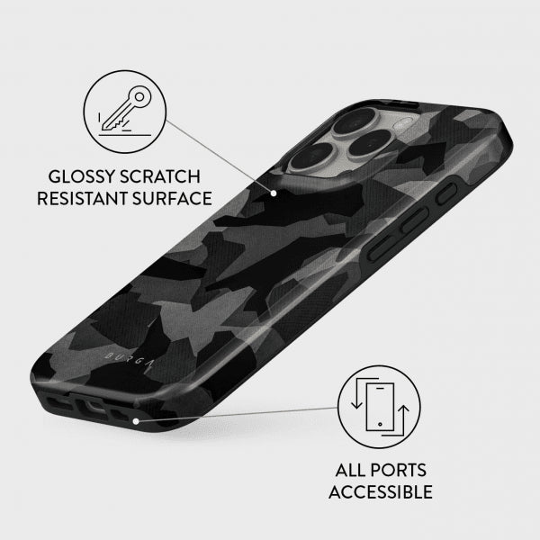 Burga iPhone 16 Pro Max Deksel Tough MagSafe Night Black Camo