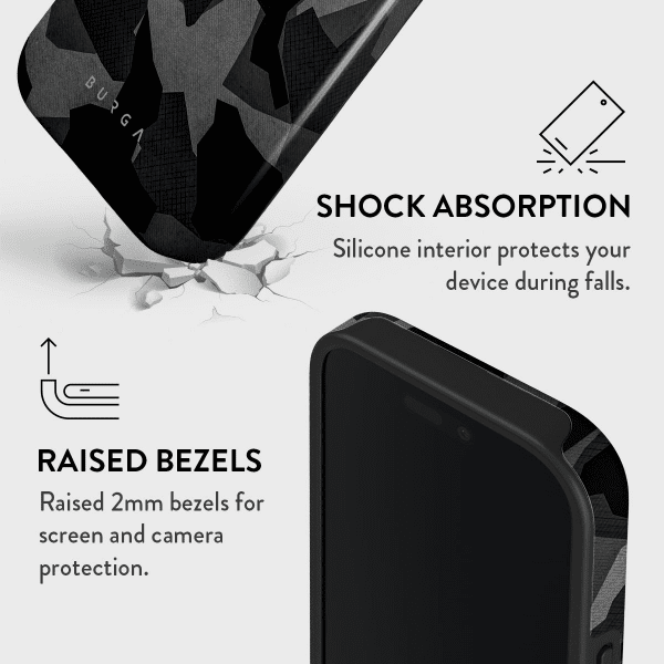 Burga iPhone 15 Pro Deksel Tough MagSafe Night Black Camo