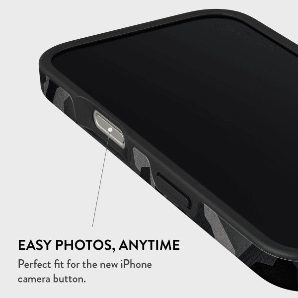 Burga iPhone 15 Deksel Tough MagSafe Night Black Camouflage