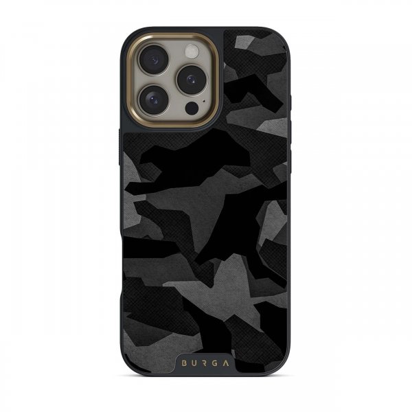 Burga iPhone 15 Deksel Elite Dark MagSafe Night Black Camo