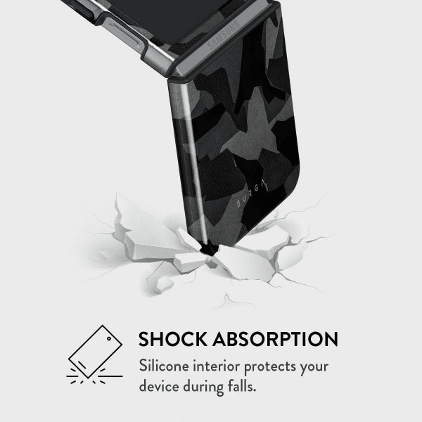Burga Samsung Galaxy Z Flip 6 Deksel Tough Night Black Camo