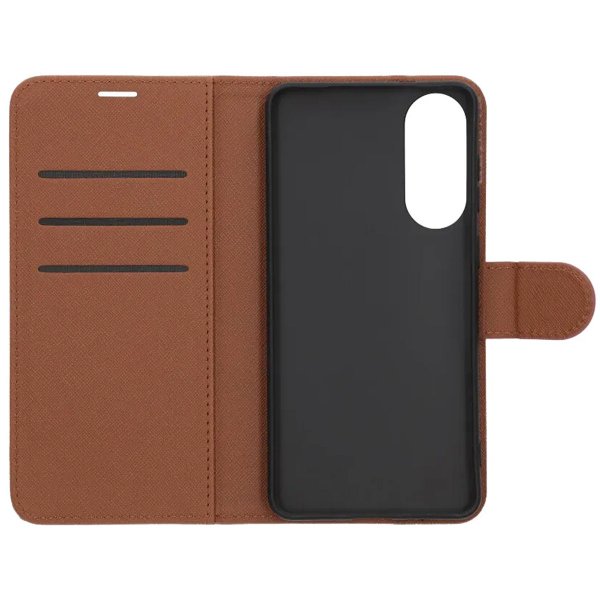 Samsung Galaxy S25 Edge Etui med Kortlomme stativfunksjon Brun