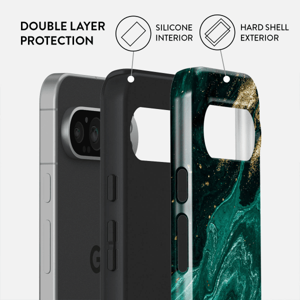 Burga Google Pixel 9/Pixel 9 Pro Deksel Tough Emerald Pool