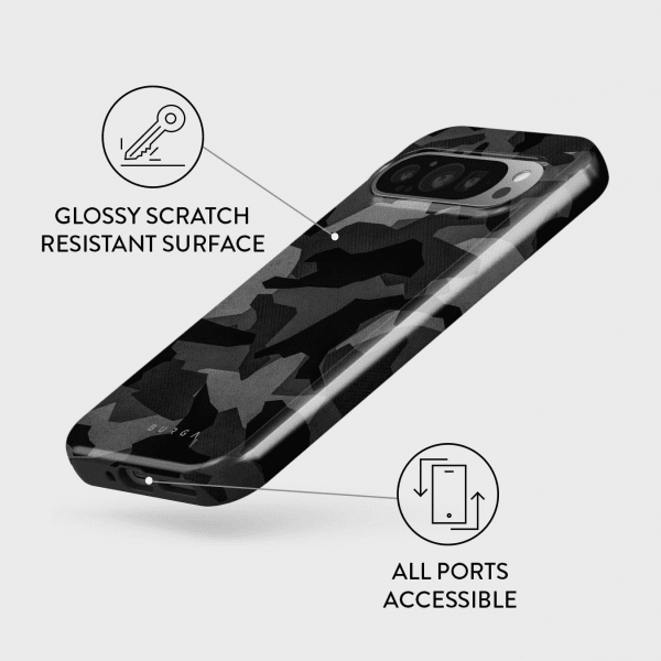 Burga Google Pixel 9 Pro XL Deksel Tough Night Black Camo