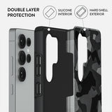 Burga Samsung Galaxy S25 Deksel Tough Night Black Camo