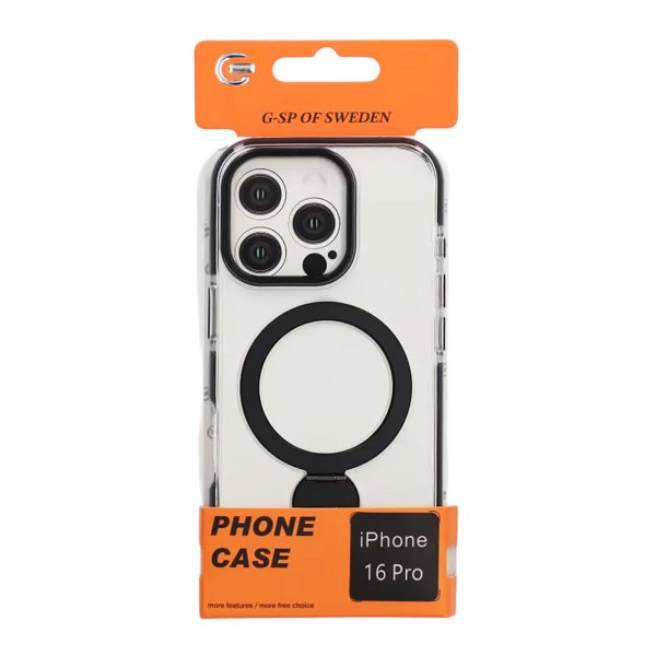 iPhone 16 Pro Deksel Ring Stand MagSafe Svart