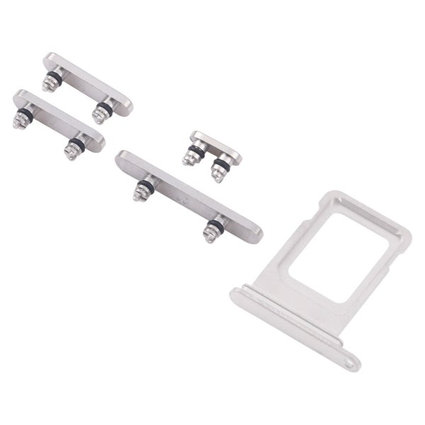 Knapper og SIM-kortholder for iPhone 16 Pro og 16 Pro Max - Hvit