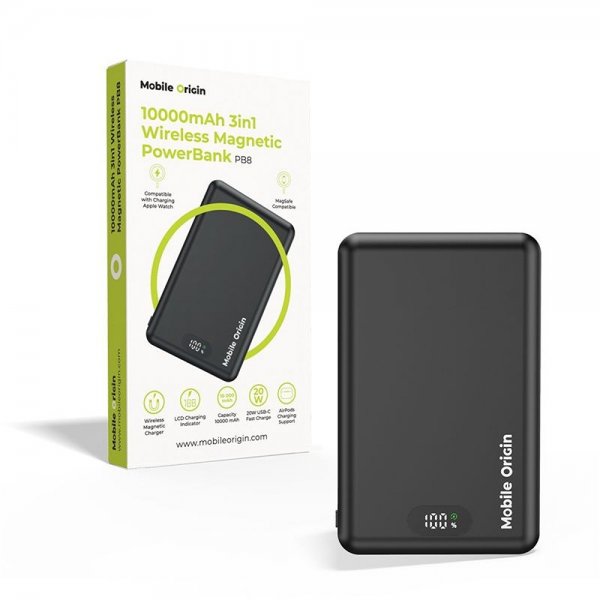 Mobile Origin 3-i-1 Powerbank 10 000 mAh MagSafe