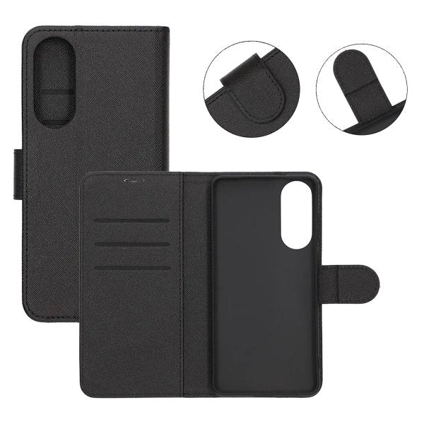 Samsung Galaxy S25 Edge Etui med Kortlomme stativfunksjon Svart