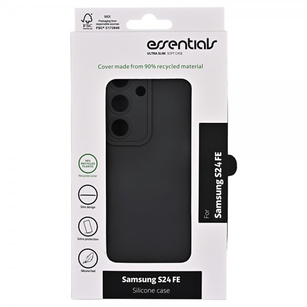 Essentials Samsung Galaxy S24 FE Deksel Silicone Case Svart