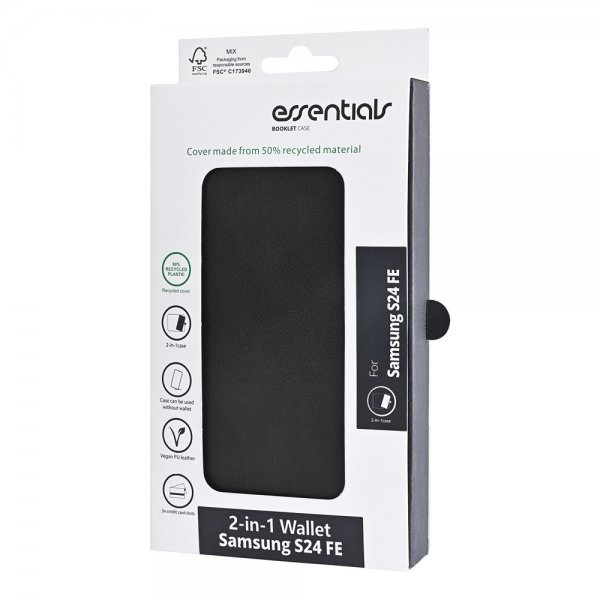 Essentials Samsung Galaxy S24 FE Etui 2-in-1 Vegan Leather Svart