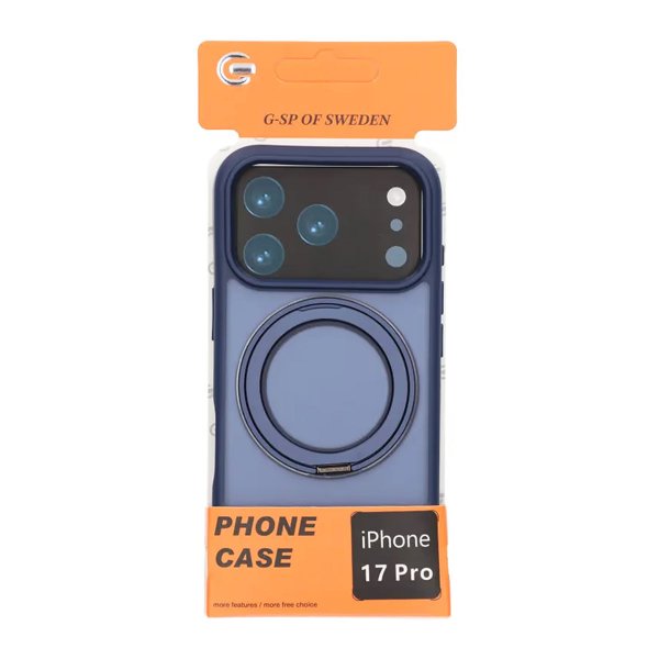 iPhone 17 Pro Deksel Roterbart Stativ Blå