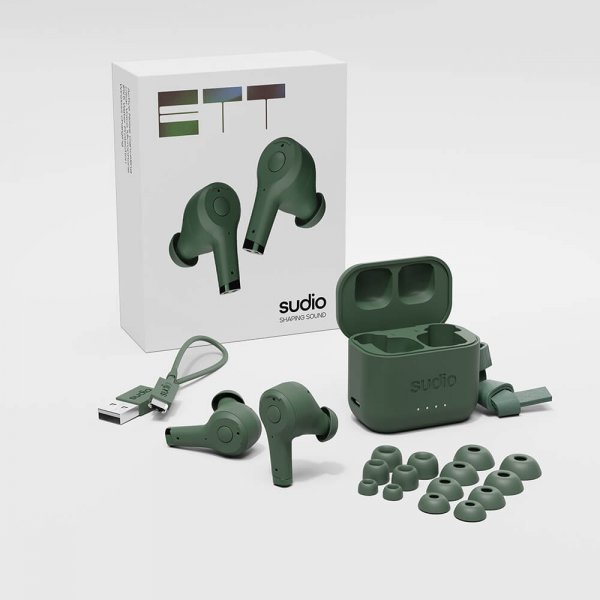 Sudio Hodetelefoner Ett In-Ear TWS ANC Grønn