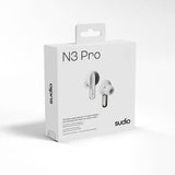 Sudio Trådløse Hodetelefoner N3 Pro ANC Chrome White