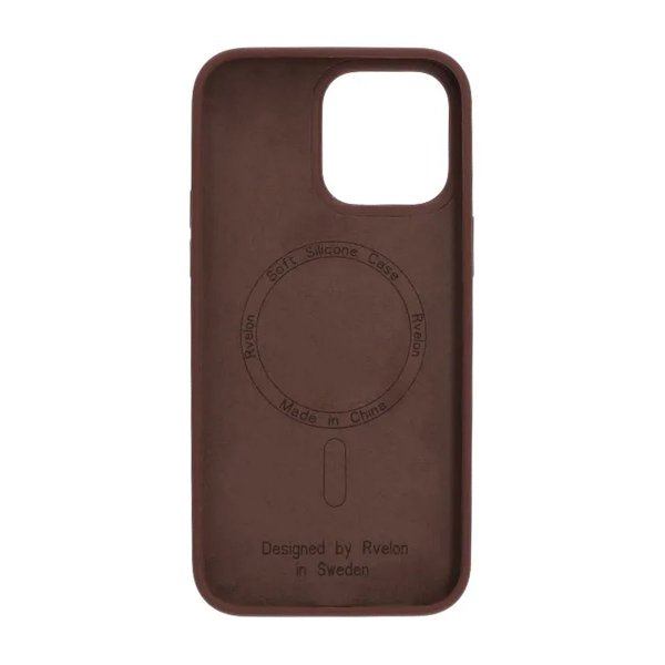 Rvelon iPhone 14 Pro Max Deksel Silikon MagSafe Brun