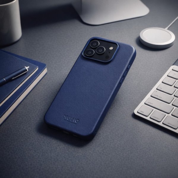 Mujjo iPhone 17 Pro Max Deksel Full Leather Case MagSafe Monaco Blue