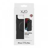 X2O iPhone 17 Pro Max Deksel Mag Metal Svart