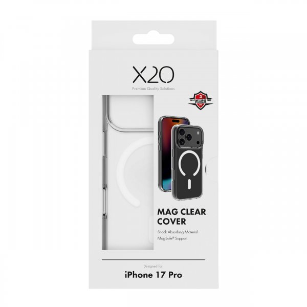X2O iPhone 17 Pro Deksel Mag Clear Transparent